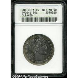 1906-S 50C --Cleaned--ANACS. Unc Details, Net AU50.