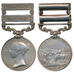 Punjab Medal,  Victoria Silver Medal,  1848-1849,  2 clasp