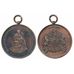 Dharampur,  Accession Medal of Maharaja Vijaydevji,  Copper