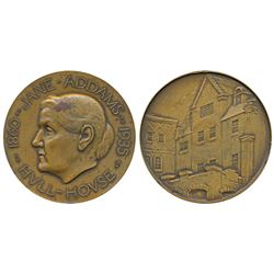 Jane Addams,  Bronze Medal,  Hull House Chicago on rev.