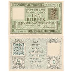 George V,  Rupees 10,  1st issue,  1925