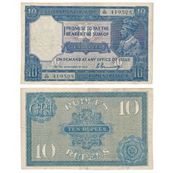 George V,  Rupees 10,  2nd issue,  1925