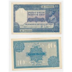 George V,  Rupees 10,  2nd issue,  1926