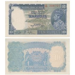 George VI,  Rupees 10,  1st issue,  1938