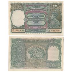 George VI,  Rupees 100,  1938,  Cawnpore,  signed J. B. Taylor