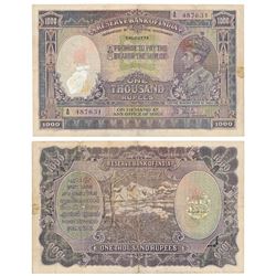 George VI,  Rupees 1000,  1938,  Calcutta,  signed by J. B. Taylor