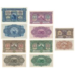 Indo-Portuguese,  Set of 5 Specimen notes,  2 ½,  5,  10