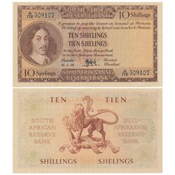 South African Reserve Bank,  10 Shillings,  1959