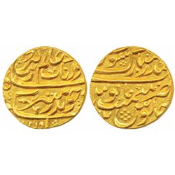 Aurangzeb,  Gold Mohur,  11g,  Bandar-i-Mubarak Surat Mint