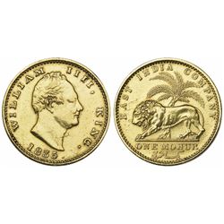 William IV,  Gold Mohur,  1835,  Bombay Mint