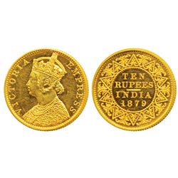 Victoria Empress,  Gold Rupees 10,  1879