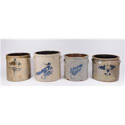 4 Stoneware Crocks