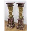 Image 1 : Pair Rouge Marble & Bronze Pedestals