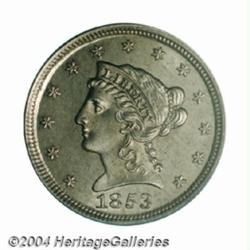 1853 E1C One Cent, Judd-149, Pollock-178, R.5, PR64 PCGS.