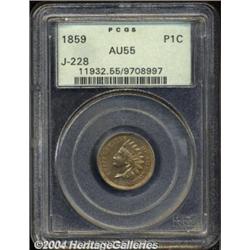 1859 P1C Indian Cent, Judd-228, Pollock-272, R.1, AU55 PCGS.