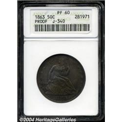 1863 50C Half Dollar, Judd-340, Pollock-412, Low R.6, PR60 ANACS.