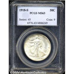 1918-S 50C MS63 PCGS.