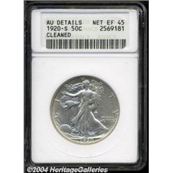 1920-S 50C --Cleaned--ANACS. AU Details, Net XF45.