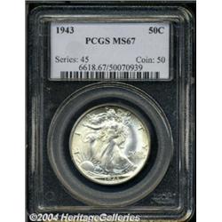 1943 50C MS67 PCGS.