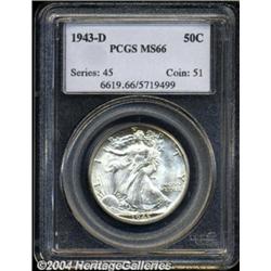 1943-D 50C MS66 PCGS.