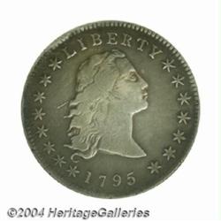 1795 $1 Flowing Hair, Three Leaves--Repaired, Whizzed--ANACS. VF Details, Net Fine 12.
