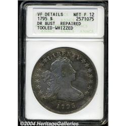 1795 $1 Draped Bust, Off Center--Repaired, Tooled, Whizzed--ANACS. VF Details, Net Fine 12.