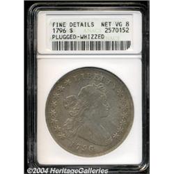 1796 $1 Small Date, Large Letters--Plugged, Whizzed--ANACS. Fine Details, Net VG8.