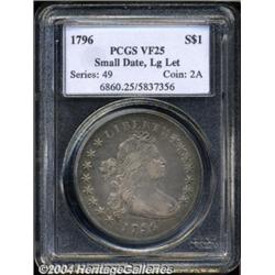 1796 $1 Small Date, Large Letters VF25 PCGS.