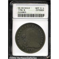 1796 $1 Large Date, Small Letters--Cleaned--ANACS. VG Details, Net Good 4.