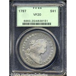 1797 $1 9x7 Stars, Large Letters VF20 PCGS.