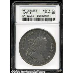 1798 $1 Small Eagle, 13 Stars--Corroded--ANACS. VF Details, Net Fine 12.