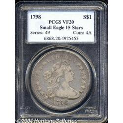 1798 $1 Small Eagle, 15 Stars VF20 PCGS.