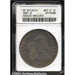 1801 $1--Tooled, Whizzed--ANACS. VF Details, Net Fine 12.