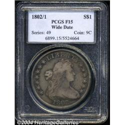 1802/1 $1 Wide Date Fine 15 PCGS.