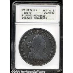 1803 $1 Small 3--Plugged, Repaired, Whizzed, Scratched--ANACS. VF Details, Net VG8.