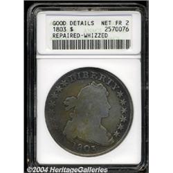 1803 $1 Large 3--Repaired, Whizzed--ANACS. Good Details, Net Fair 2.