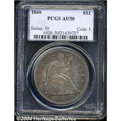 1840 $1 AU50 PCGS.