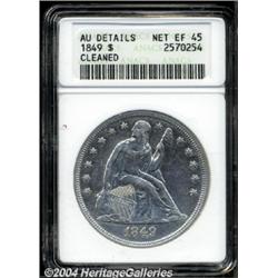 1849 $1--Cleaned--ANACS. AU Details, Net XF45.