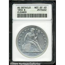1850 $1--Cleaned--ANACS. AU Details, Net XF40.