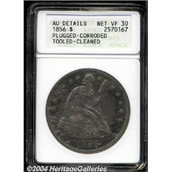 1856 $1--Plugged, Corroded, Tooled, Cleaned--ANACS. AU Details, Net VF30.