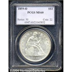 1859-O $1 MS60 PCGS.