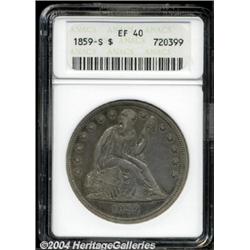 1859-S $1 XF40 ANACS.