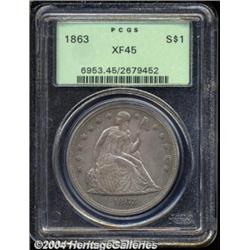 1863 $1 XF45 PCGS.