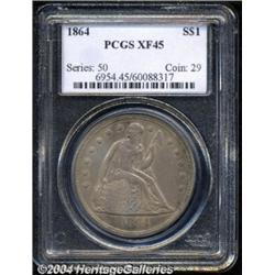 1864 $1 XF45 PCGS.