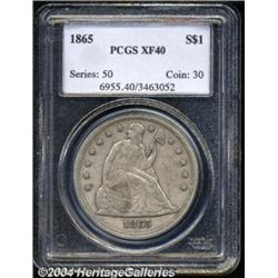 1865 $1 XF40 PCGS.