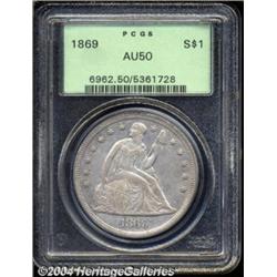 1869 $1 AU50 PCGS.