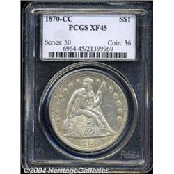1870-CC $1 XF45 PCGS.