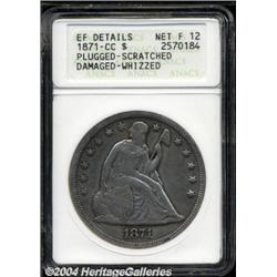 1871-CC $1--Plugged, Scratched, Damaged, Whizzed--ANACS. XF Details, Net Fine 12.