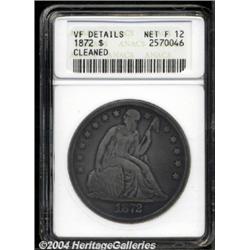 1872 $1--Cleaned--ANACS. VF Details, Net Fine 12.