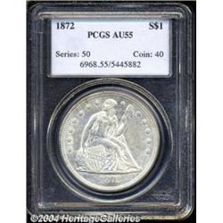 1872 $1 AU55 PCGS.